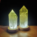 Chunky Citrine Tower Accent Lamp - Abundance, Energizing, Creativity, New Beginnings - Golden Quartz Crystal Point with Lighted Base