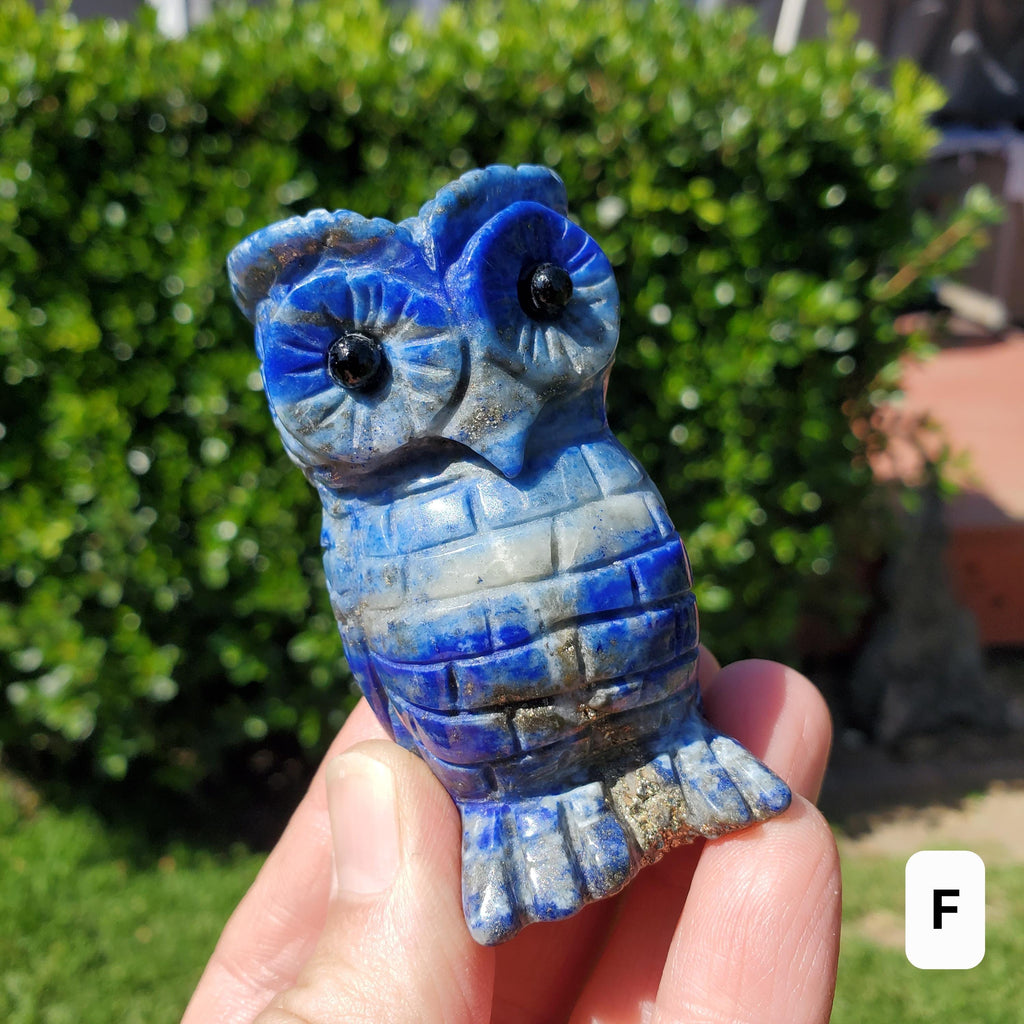 Lapis Lazuli Owl - Speak Your Truth, Communication, Stand in Your Power - Lapiz Lazuli Carved Owl Crystal Healing Gemstone