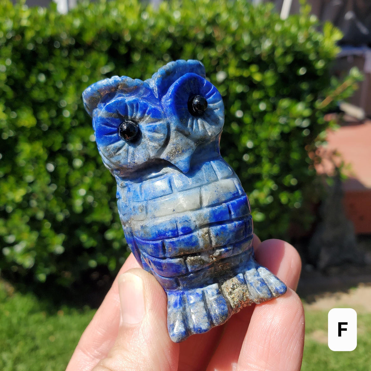 Lapis Lazuli Owl - Speak Your Truth, Communication, Stand in Your Power - Lapiz Lazuli Carved Owl Crystal Healing Gemstone