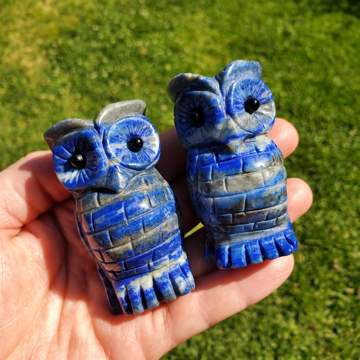 Lapis Lazuli Owl - Speak Your Truth, Communication, Stand in Your Power - Lapiz Lazuli Carved Owl Crystal Healing Gemstone