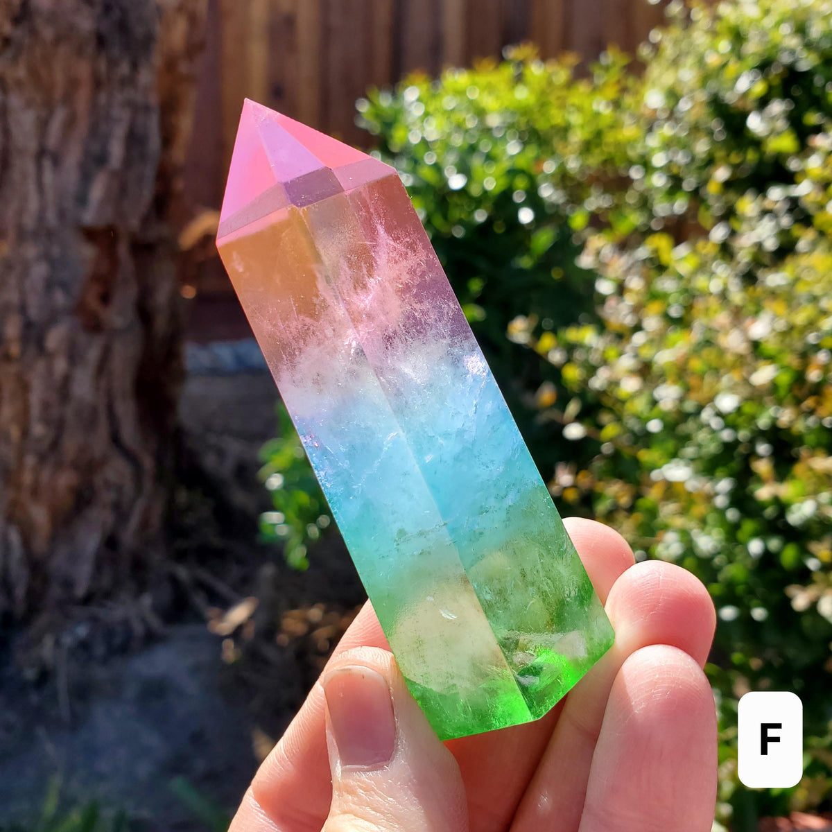 Triple Aura Quartz Towers - Counteracts Negative, Energizes Positive Energy - Pink Blue Green Rainbow Crystal Point Healing Gemstone