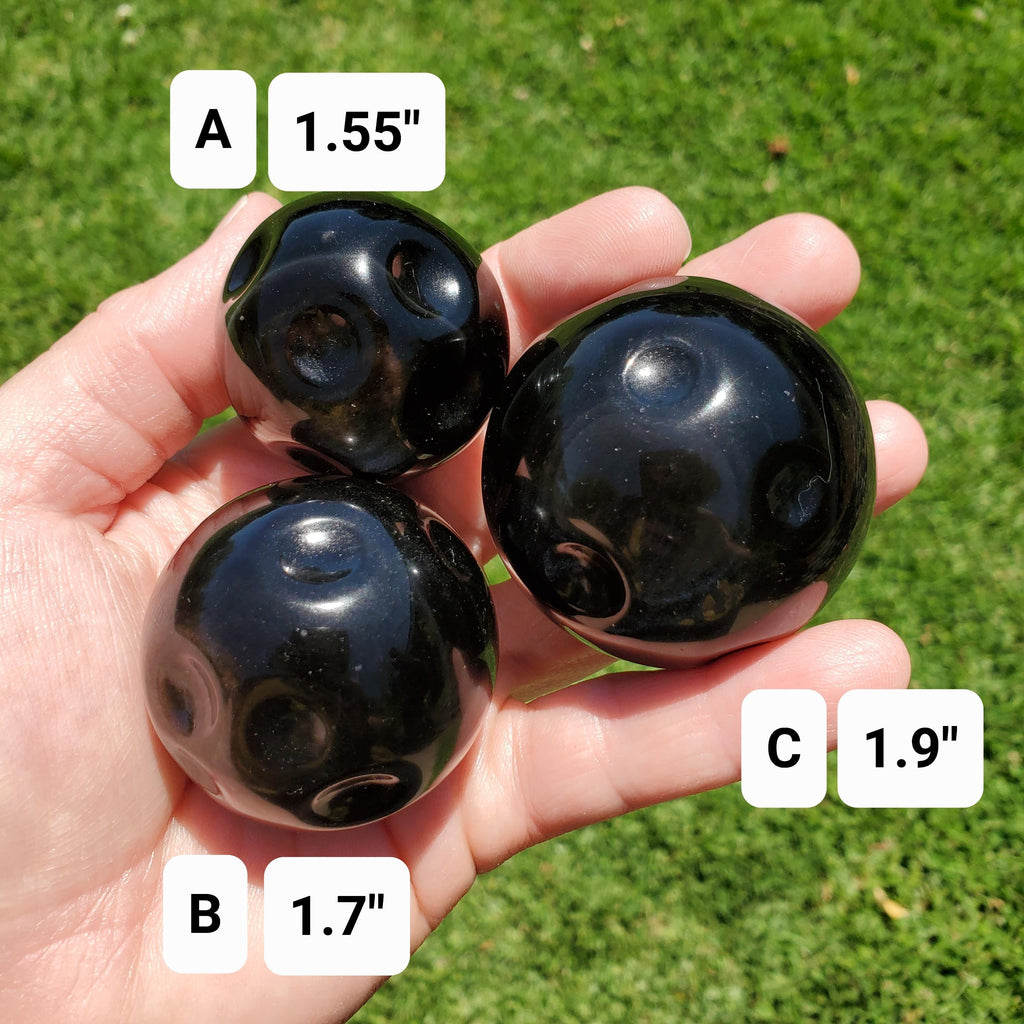 Silver Sheen Obsidian Full Moon Carving - Self Reflection, Release Negative Energies - Obsidian Black Crystal Healing Gemstone