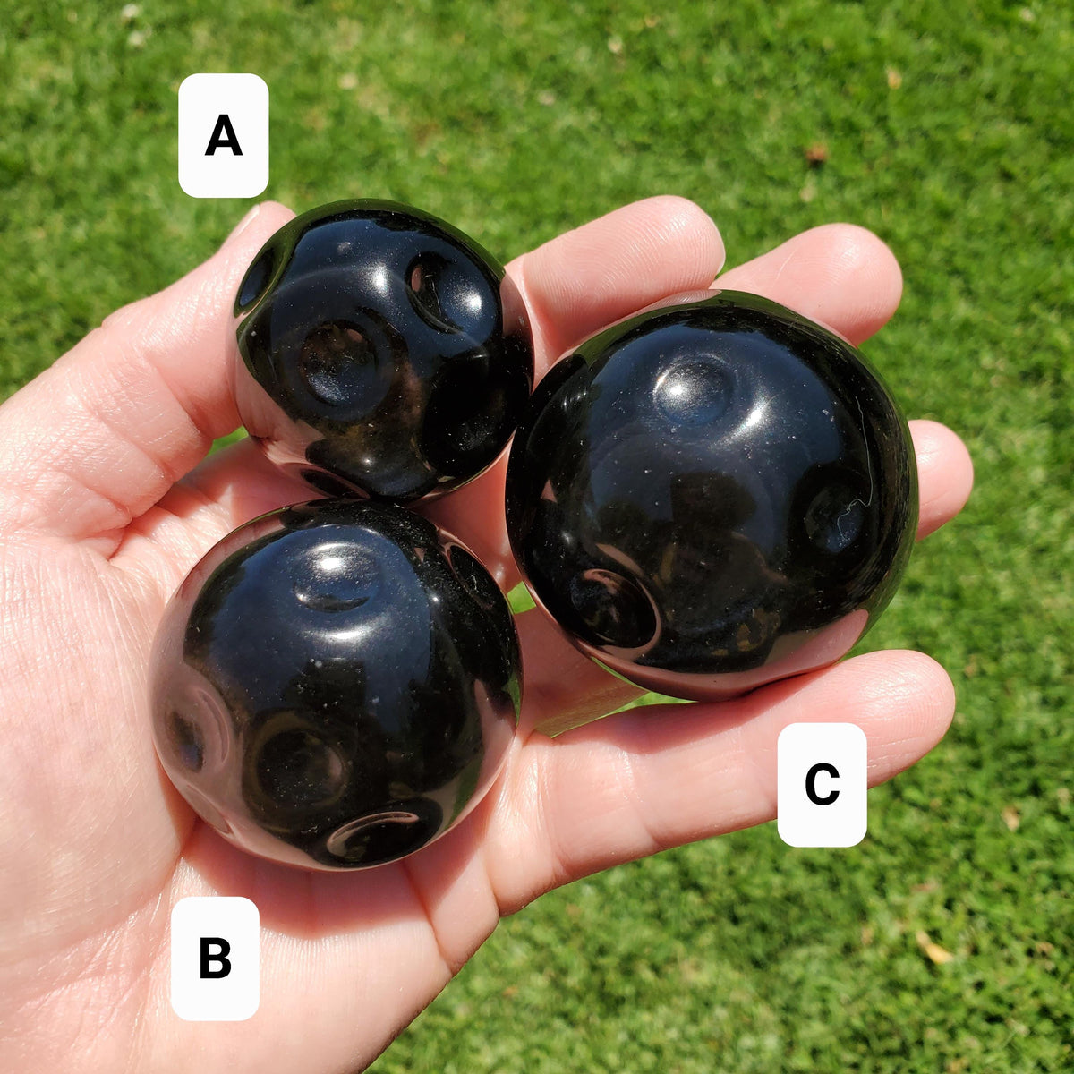 Silver Sheen Obsidian Full Moon Carving - Self Reflection, Release Negative Energies - Obsidian Black Crystal Healing Gemstone