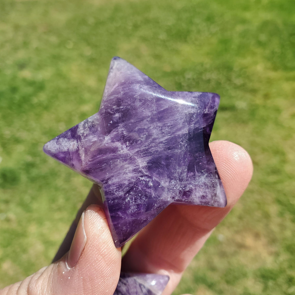 Cute Dream Amethyst Star 2" - Calming, Energetic Protection, Positivity, Divine Love - Purple Crystal Trinket Stone