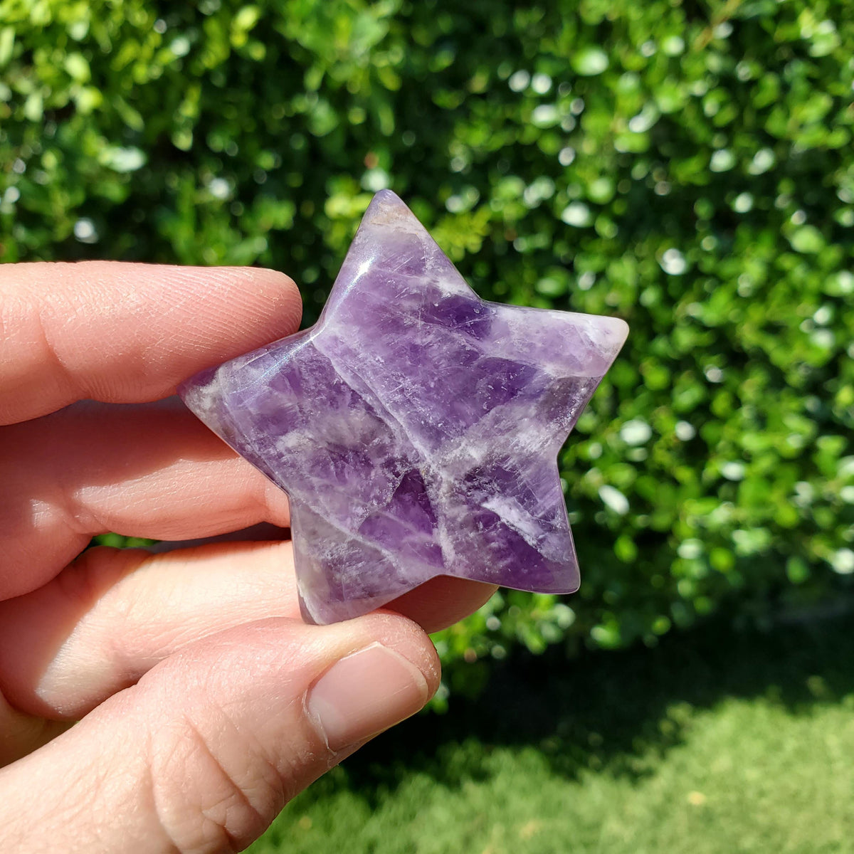 Cute Dream Amethyst Star 2" - Calming, Energetic Protection, Positivity, Divine Love - Purple Crystal Trinket Stone