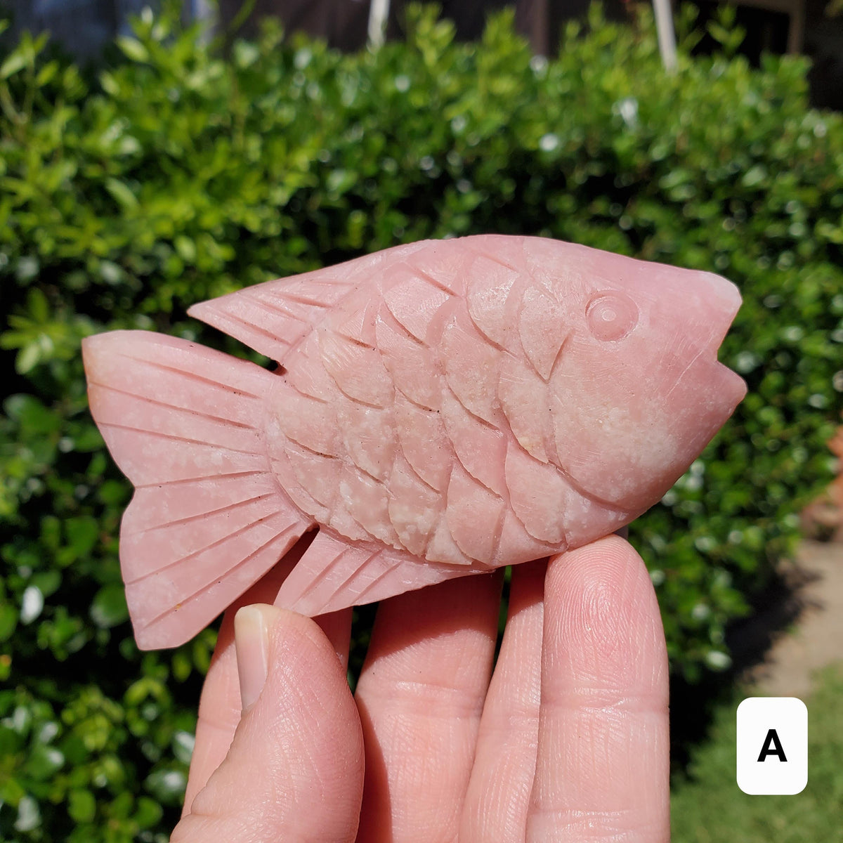Cute Pink Opal Standing Fish - Activates Heart Chakra, Strengthens Connection To Yourself, Individuality - Pink Crystal Fish Ocean Figurine