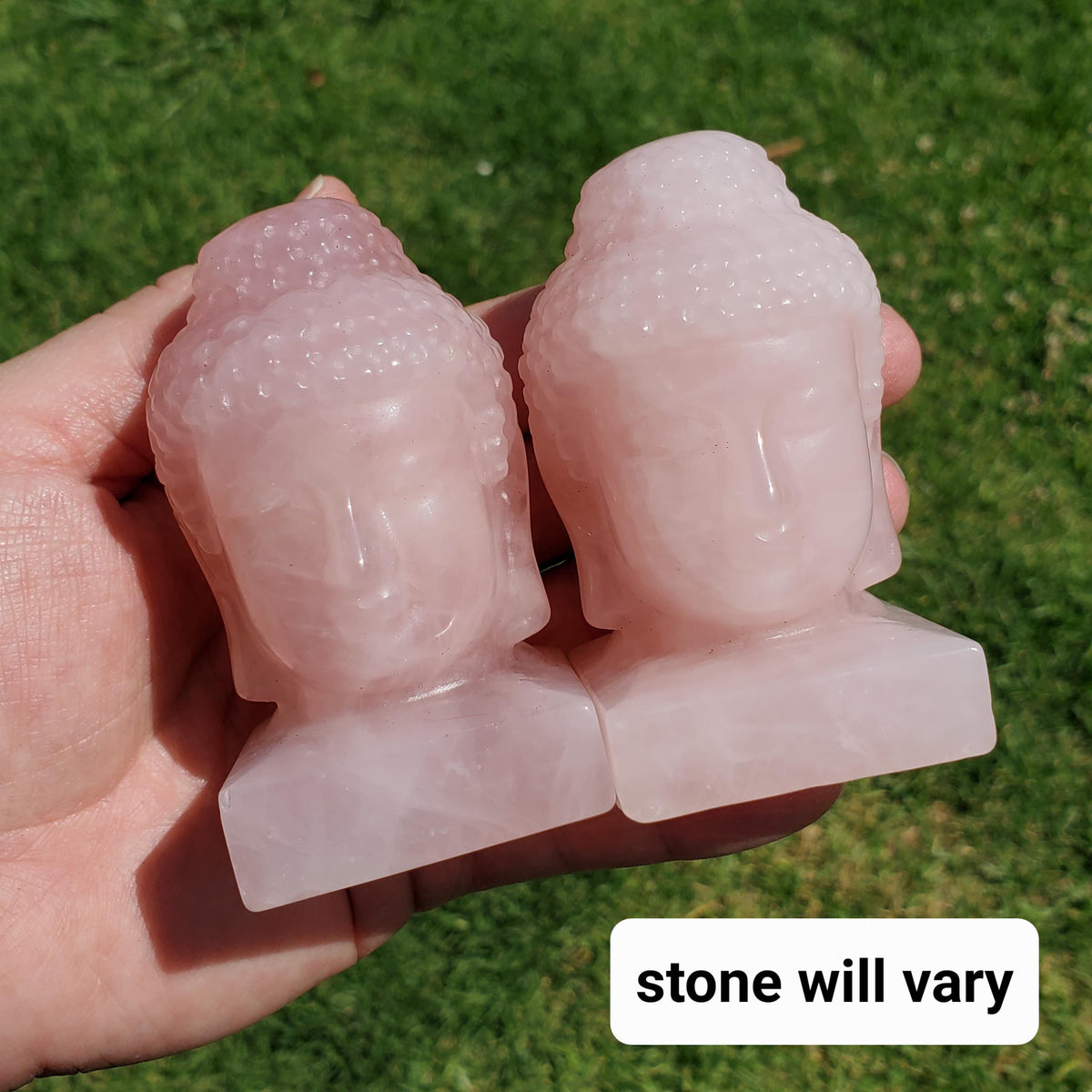 Rose Quartz Buddha 3.15" tall - Unconditional Love, Compassion, Forgiveness - Pink Crystal Buddha Head Crystals Gemstones