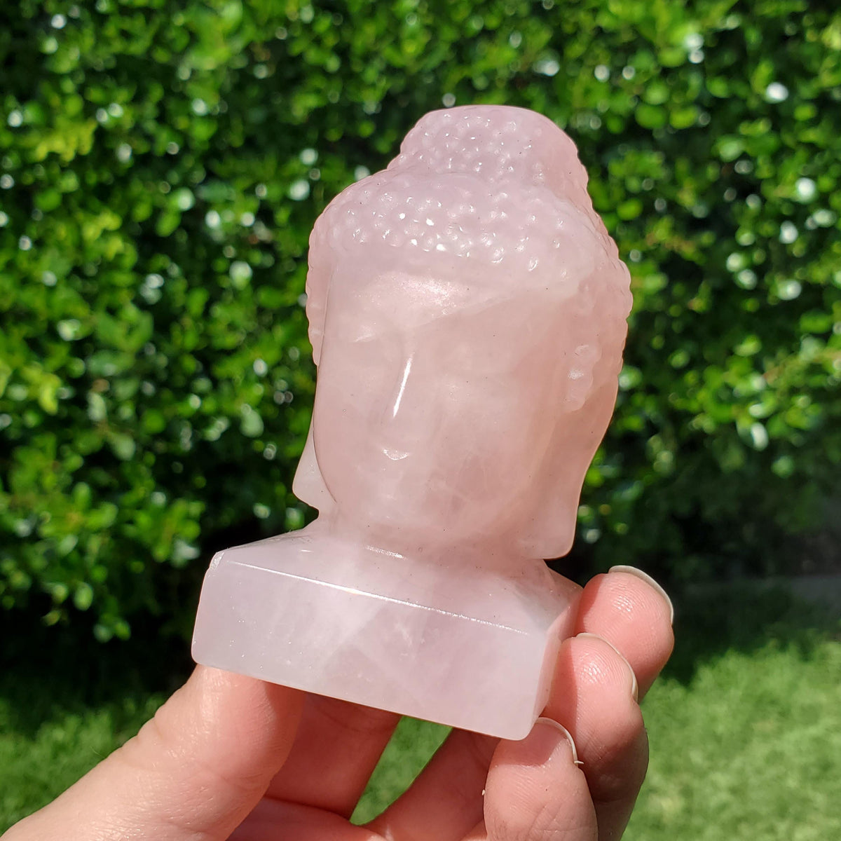 Rose Quartz Buddha 3.15" tall - Unconditional Love, Compassion, Forgiveness - Pink Crystal Buddha Head Crystals Gemstones