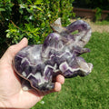 Big Dream Amethyst Elephant 6" long - Calming, Energetic Protection, Positivity, Divine Love - Purple Amethyst Crystal Elephant Statement