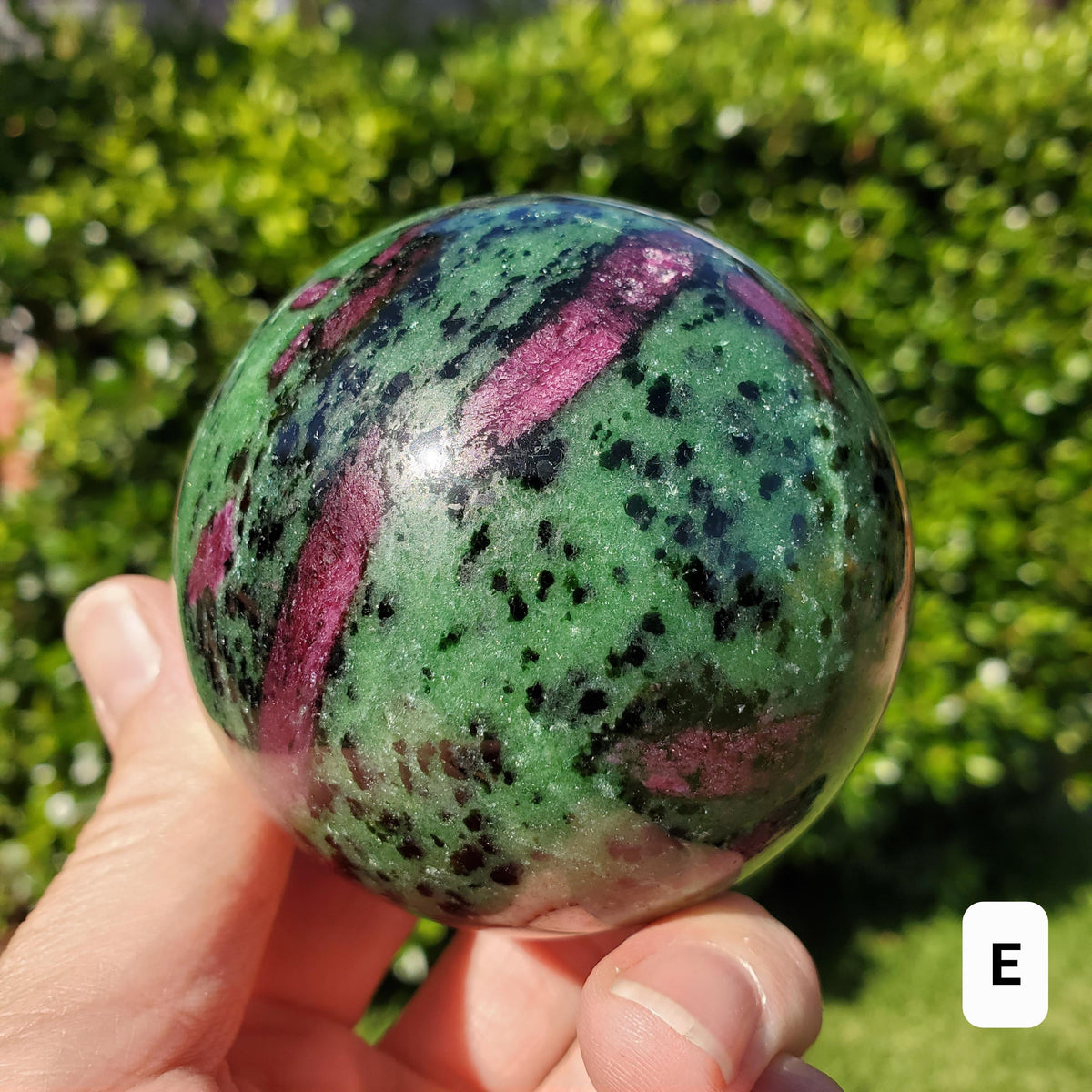 Ruby Zoisite Sphere - Courage, Strength, Connects Our Hearts and Brain - Ruby Carving Globe Healing Crystals Gemstones