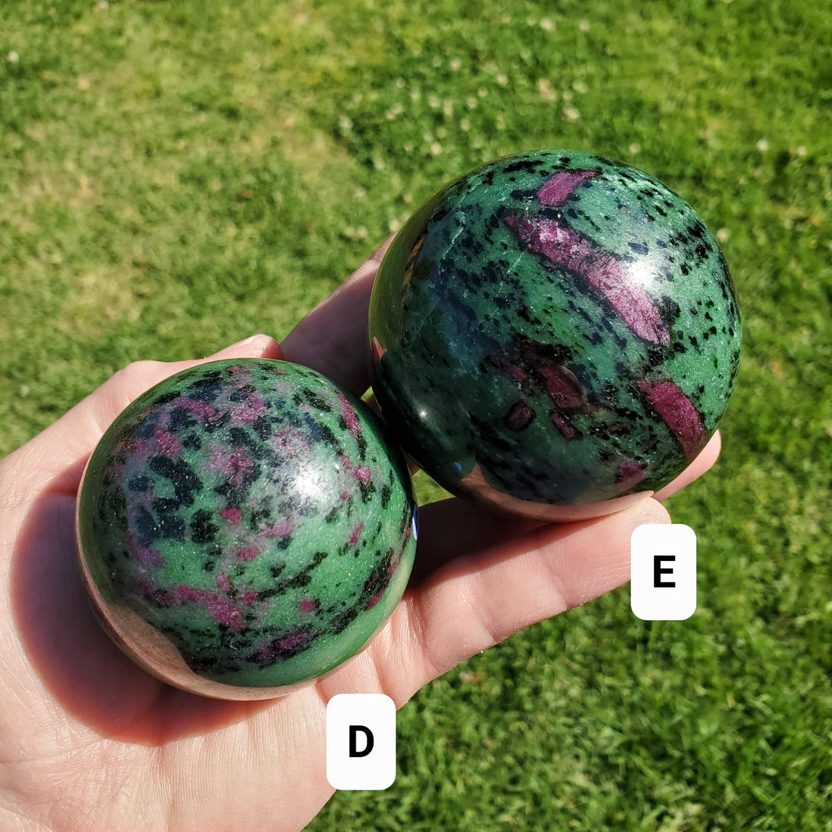 Ruby Zoisite Sphere - Courage, Strength, Connects Our Hearts and Brain - Ruby Carving Globe Healing Crystals Gemstones