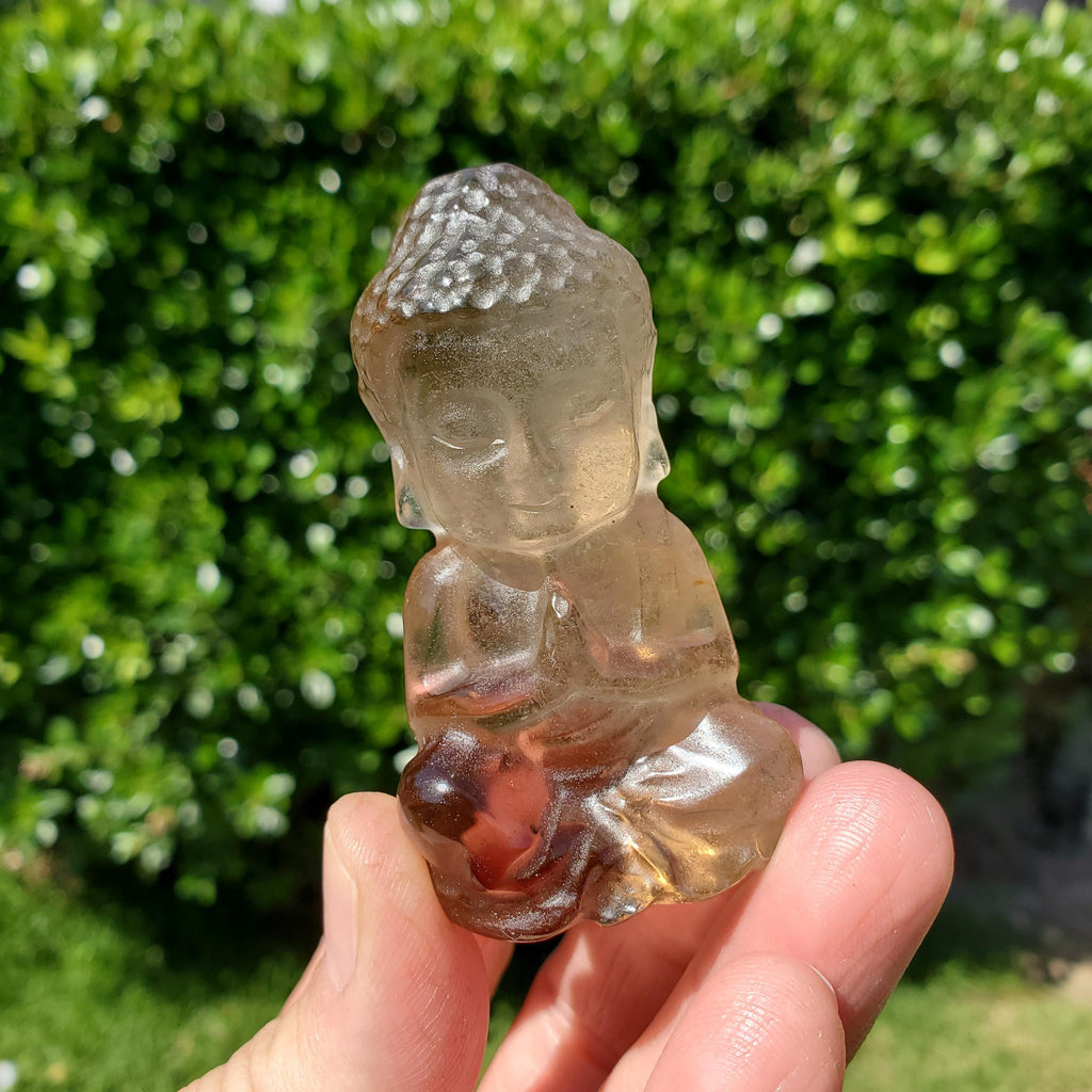 Smoky Quartz Buddha 2.60" tall - Grounding, Protective - Smokey Quartz Carved Buddha Stone Healing Crystals Gemstones