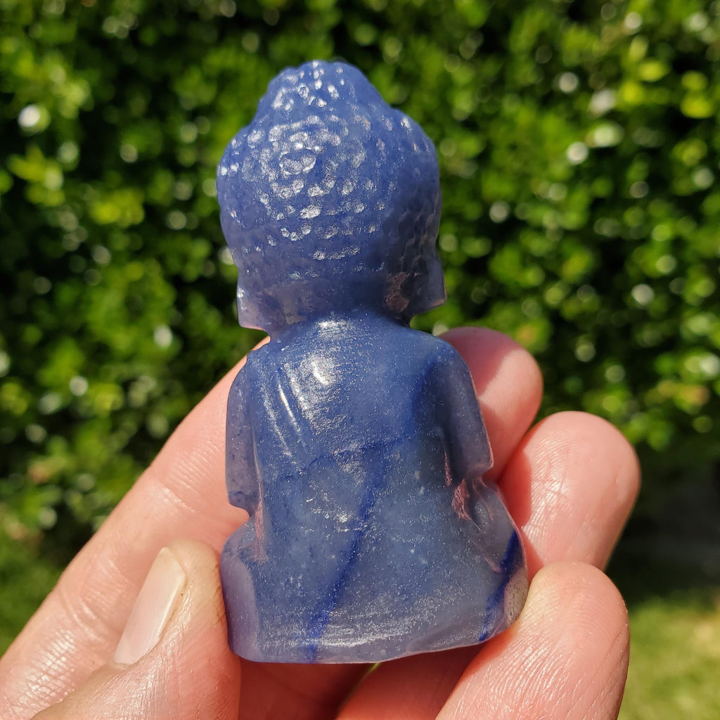 Blue Aventurine Buddha 2.50" tall - Inner Strength, Self-Discipline, Communication - Aventurine Crystal Buddha Healing Gemstone