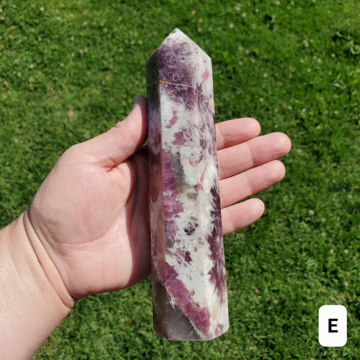 Big Unicorn Tower 7.75" - Helps with Transitions, Calm, Emotional Healing - Pink Tourmaline, Lepidolite, Smoky Quartz, Cleavelandite