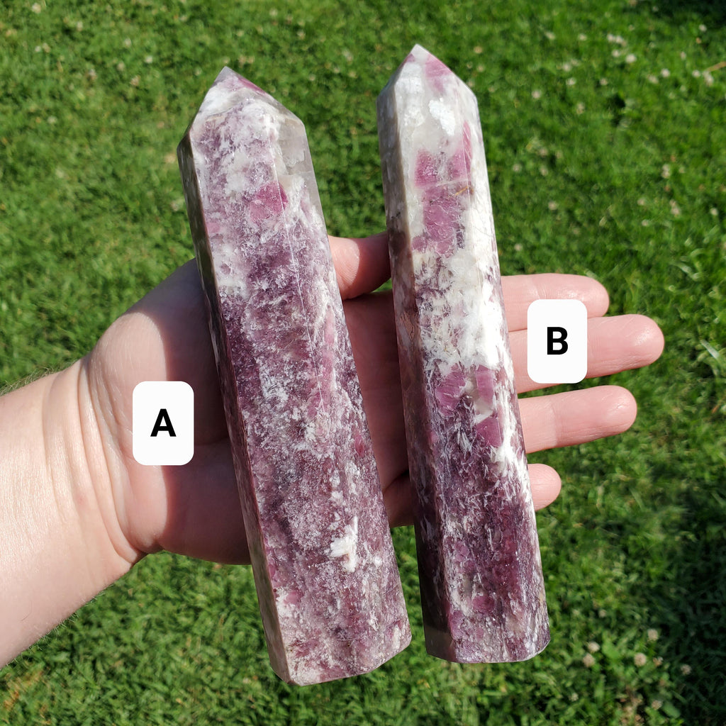 Big Unicorn Tower 7.75" - Helps with Transitions, Calm, Emotional Healing - Pink Tourmaline, Lepidolite, Smoky Quartz, Cleavelandite
