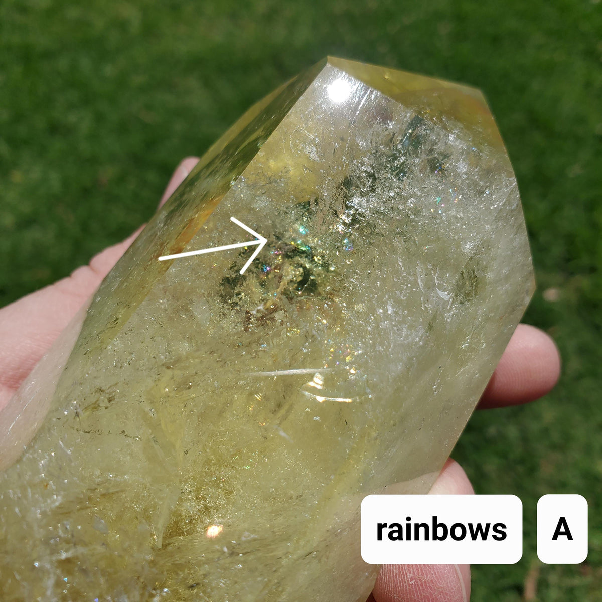 Chunky Citrine Tower Accent Lamp - Abundance, Energizing, Creativity, New Beginnings - Golden Quartz Crystal Point with Lighted Base