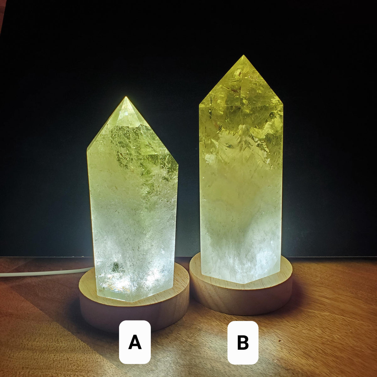 Chunky Citrine Tower Accent Lamp - Abundance, Energizing, Creativity, New Beginnings - Golden Quartz Crystal Point with Lighted Base