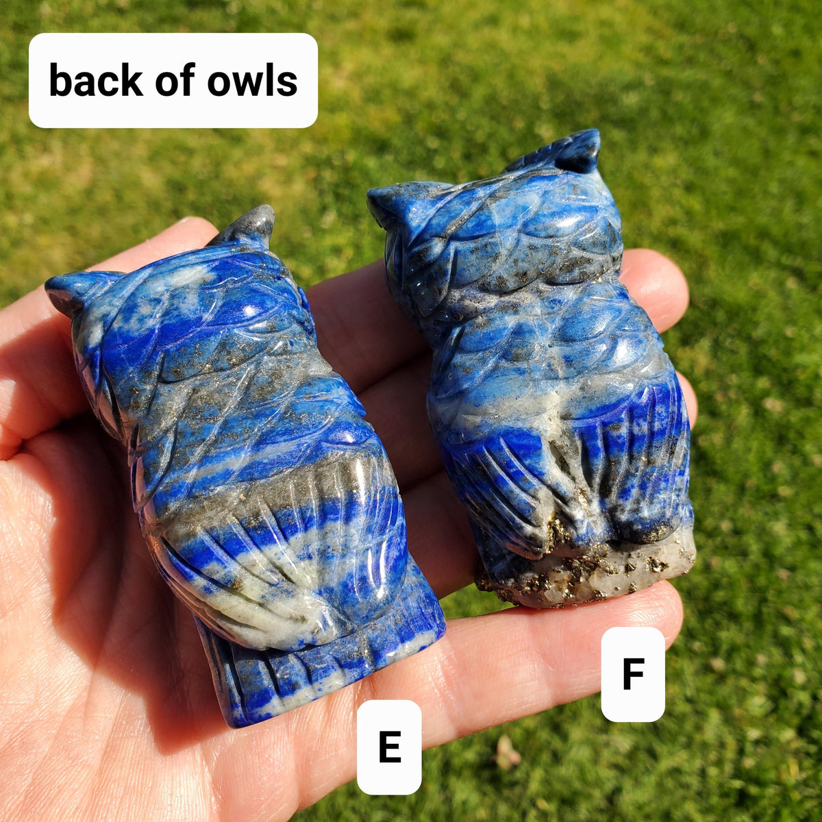 Lapis Lazuli Owl - Speak Your Truth, Communication, Stand in Your Power - Lapiz Lazuli Carved Owl Crystal Healing Gemstone