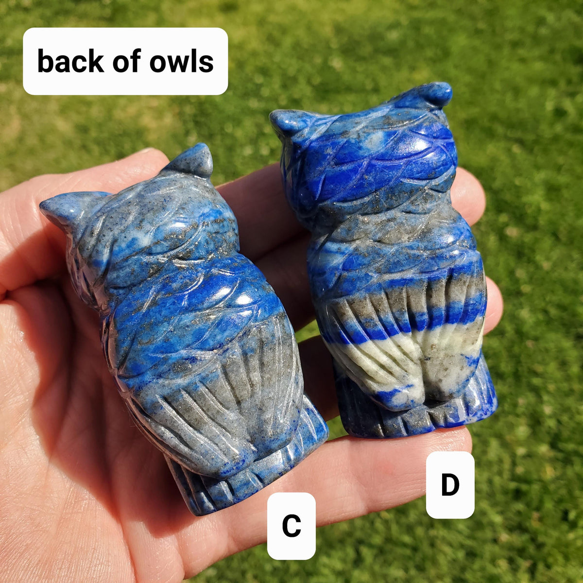 Lapis Lazuli Owl - Speak Your Truth, Communication, Stand in Your Power - Lapiz Lazuli Carved Owl Crystal Healing Gemstone
