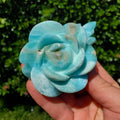 Hemimorphite Rose - The Stone of Empathy, Helps You Communicate With Others, Soothes Anxiety - Blue Flower Crystal Ocean Stone