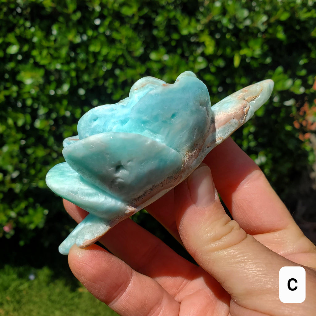 Hemimorphite Rose - The Stone of Empathy, Helps You Communicate With Others, Soothes Anxiety - Blue Flower Crystal Ocean Stone