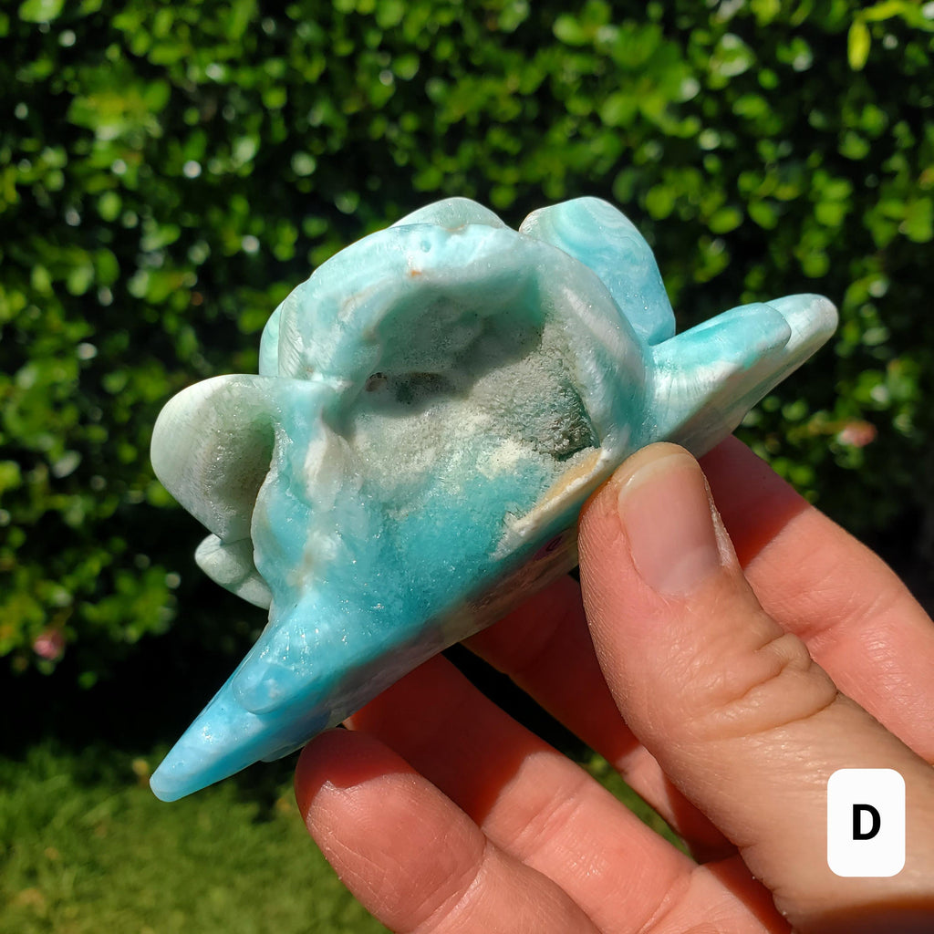 Hemimorphite Rose - The Stone of Empathy, Helps You Communicate With Others, Soothes Anxiety - Blue Flower Crystal Ocean Stone