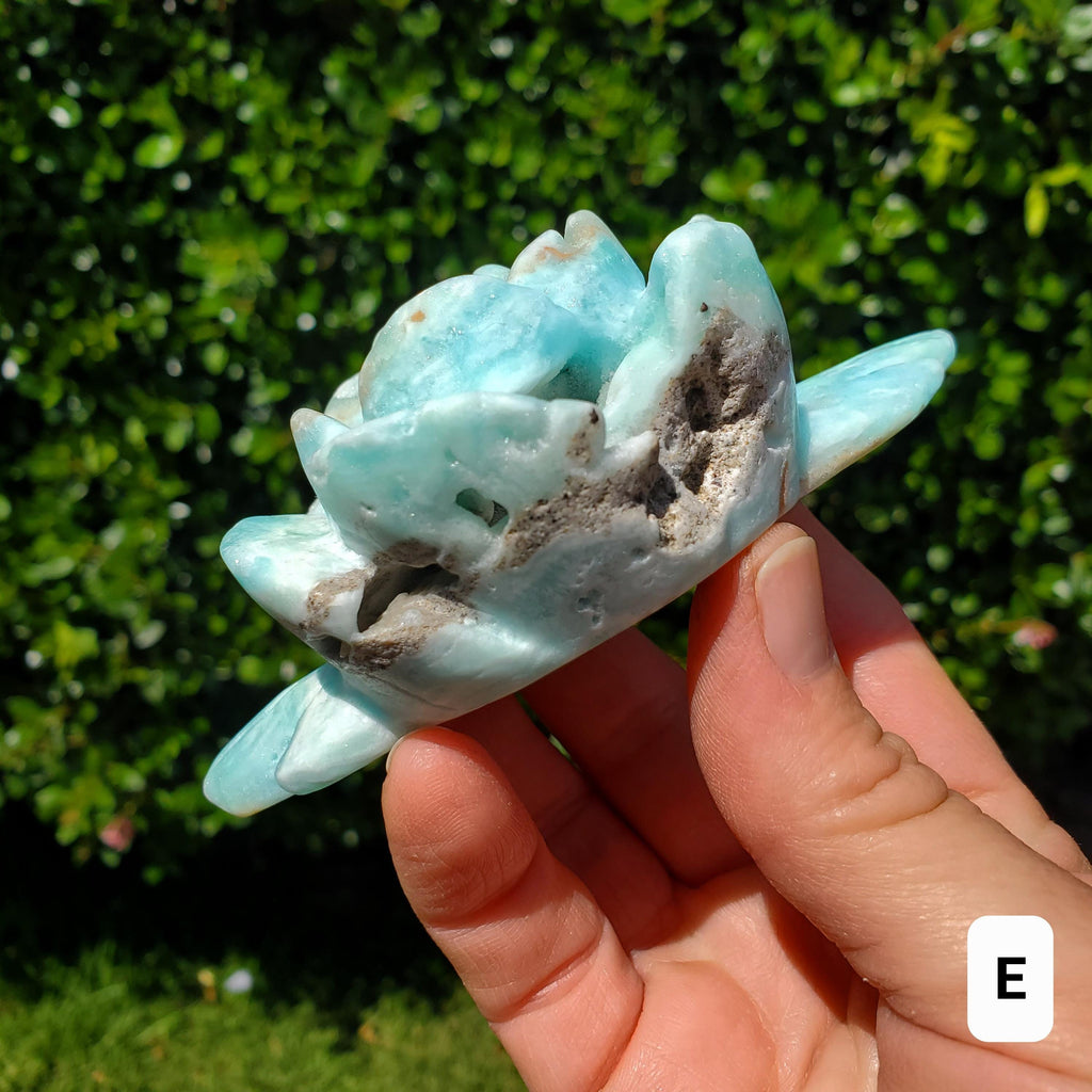 Hemimorphite Rose - The Stone of Empathy, Helps You Communicate With Others, Soothes Anxiety - Blue Flower Crystal Ocean Stone