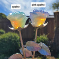 Opalite Long Stem Rose 9" - Confidence, Boost Inner Power, Stabilizing - Cute Crystal Rose Healing Stone Crystals Gemstone