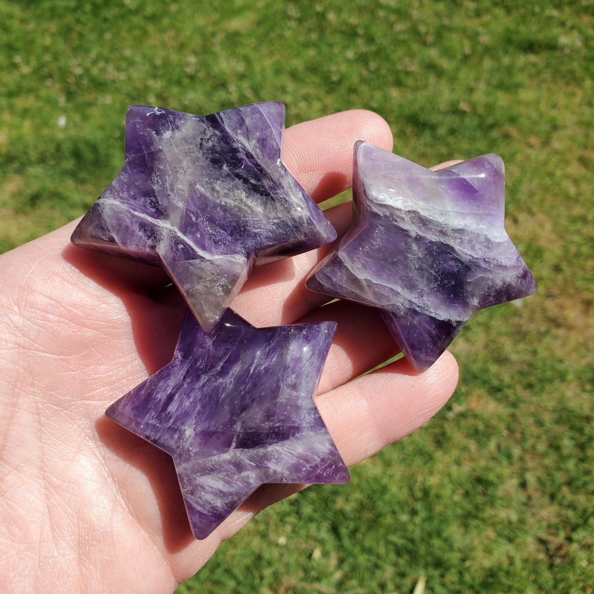 Cute Dream Amethyst Star 2" - Calming, Energetic Protection, Positivity, Divine Love - Purple Crystal Trinket Stone