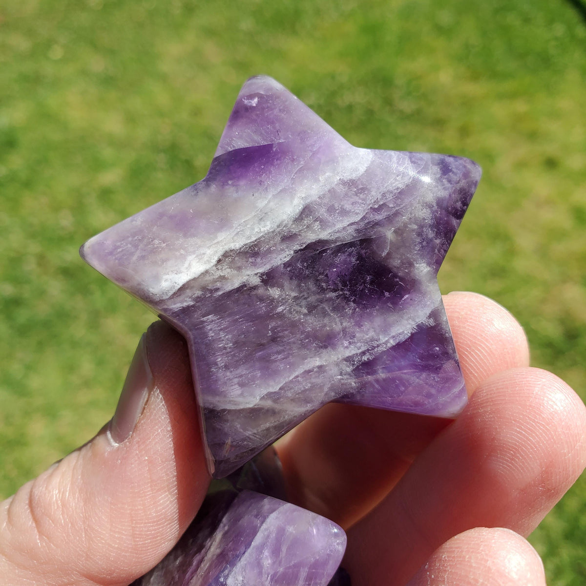 Cute Dream Amethyst Star 2" - Calming, Energetic Protection, Positivity, Divine Love - Purple Crystal Trinket Stone