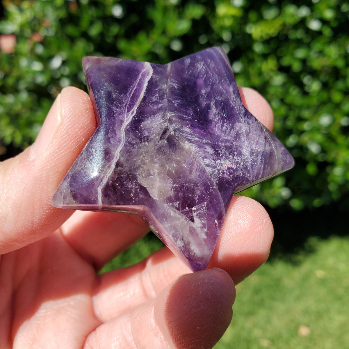 Cute Dream Amethyst Star 2" - Calming, Energetic Protection, Positivity, Divine Love - Purple Crystal Trinket Stone