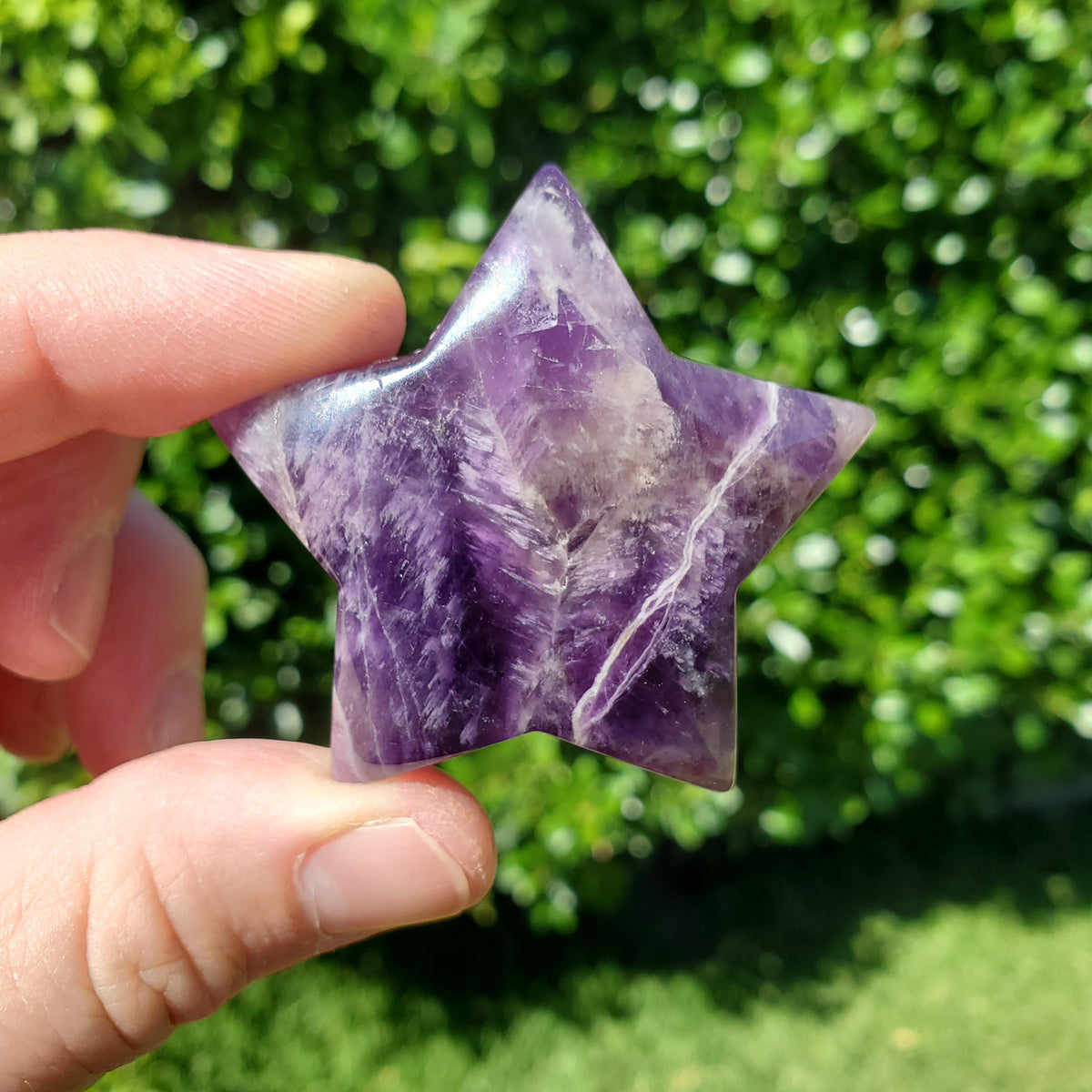 Cute Dream Amethyst Star 2" - Calming, Energetic Protection, Positivity, Divine Love - Purple Crystal Trinket Stone