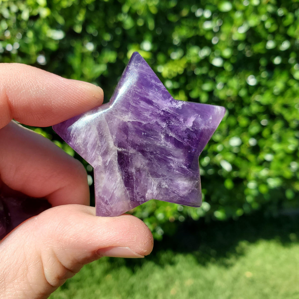 Cute Dream Amethyst Star 2" - Calming, Energetic Protection, Positivity, Divine Love - Purple Crystal Trinket Stone