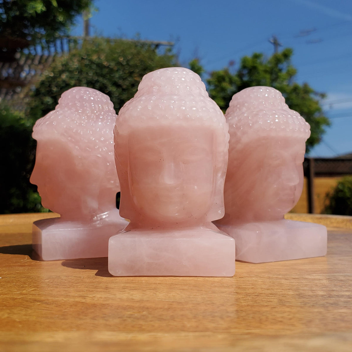 Rose Quartz Buddha 3.15" tall - Unconditional Love, Compassion, Forgiveness - Pink Crystal Buddha Head Crystals Gemstones