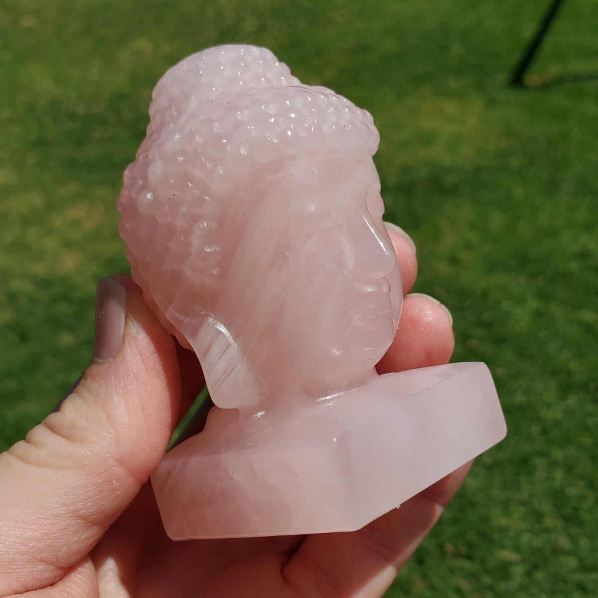 Rose Quartz Buddha 3.15" tall - Unconditional Love, Compassion, Forgiveness - Pink Crystal Buddha Head Crystals Gemstones