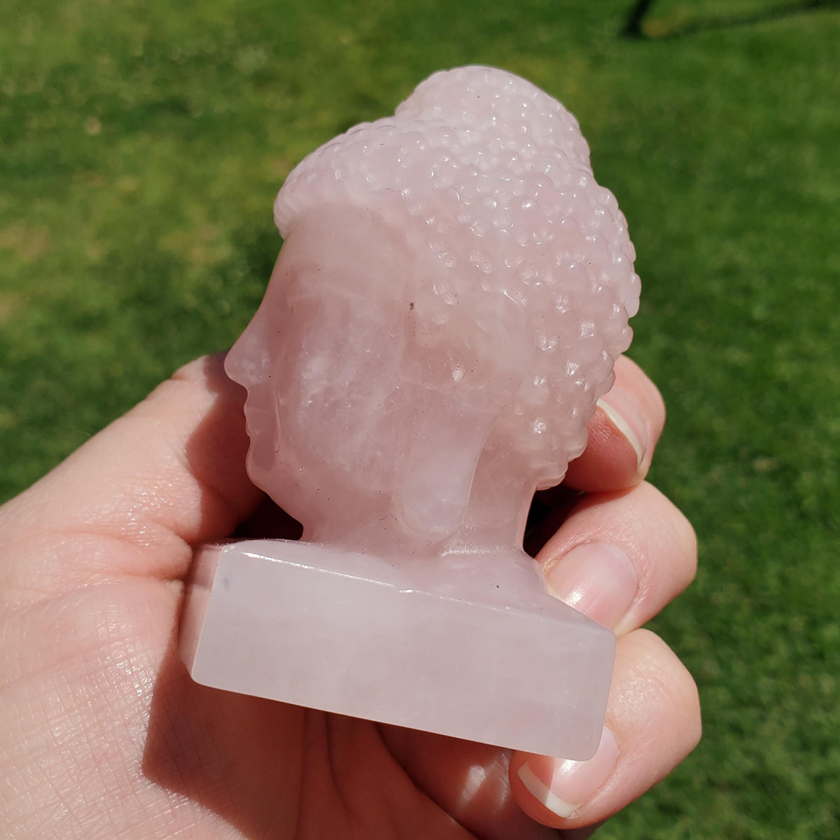 Rose Quartz Buddha 3.15" tall - Unconditional Love, Compassion, Forgiveness - Pink Crystal Buddha Head Crystals Gemstones