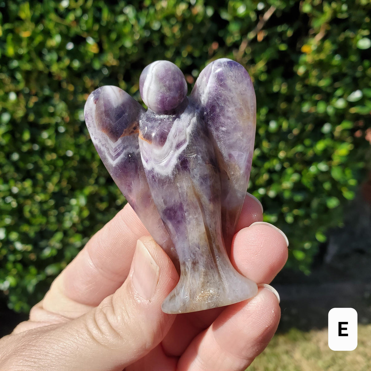 Dream Amethyst Angel 2.60" - Calming, Energetic Protection, Positivity - Purple Amethyst Standing Angel Carving Healing Crystal Gemstone