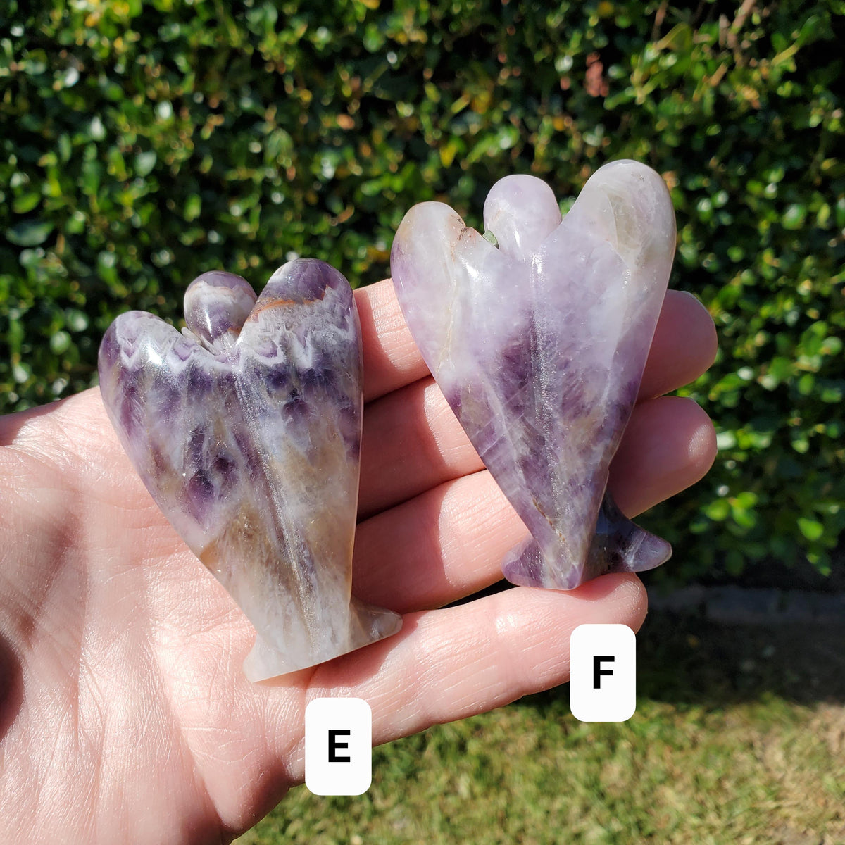 Dream Amethyst Angel 2.60" - Calming, Energetic Protection, Positivity - Purple Amethyst Standing Angel Carving Healing Crystal Gemstone