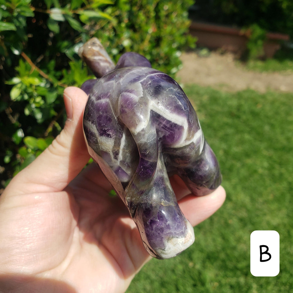 Big Dream Amethyst Elephant 6" long - Calming, Energetic Protection, Positivity, Divine Love - Purple Amethyst Crystal Elephant Statement