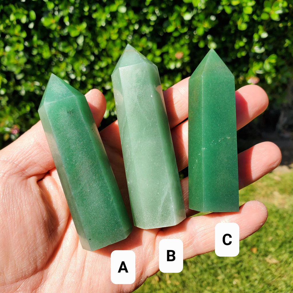 Green Aventurine Tower - Manifestation, Prosperity, Wealth, Luck - Quartz Crystal Point Generator Healing Gemstones
