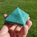 Flashy Amazonite Pyramid - Calming, Courage, Truth, Compassion - Amazonite Crystal Pyramid Healing Gemstone Statement