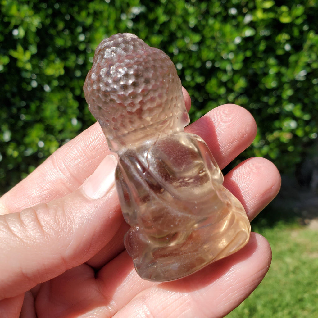 Smoky Quartz Buddha 2.60" tall - Grounding, Protective - Smokey Quartz Carved Buddha Stone Healing Crystals Gemstones
