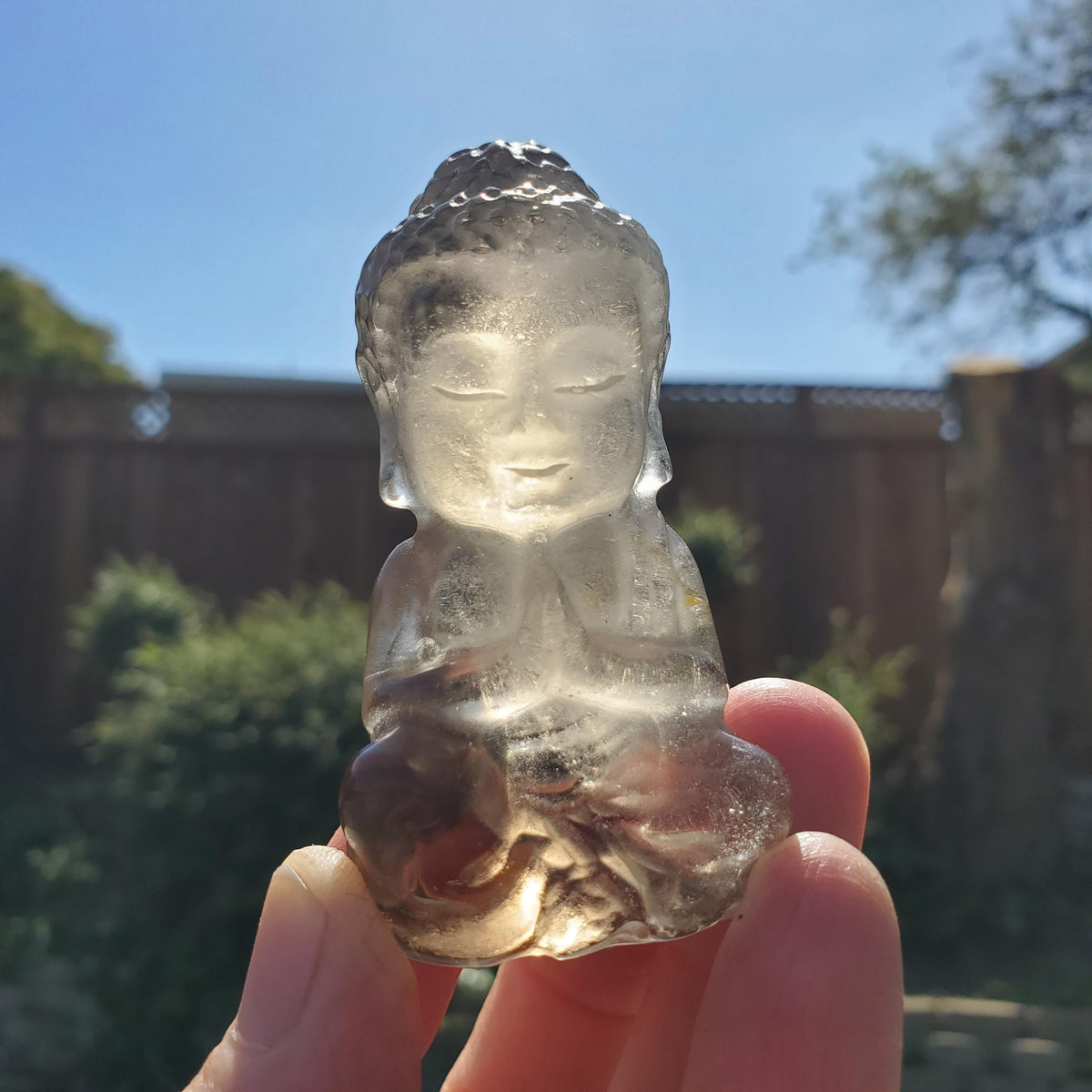 Smoky Quartz Buddha 2.60" tall - Grounding, Protective - Smokey Quartz Carved Buddha Stone Healing Crystals Gemstones