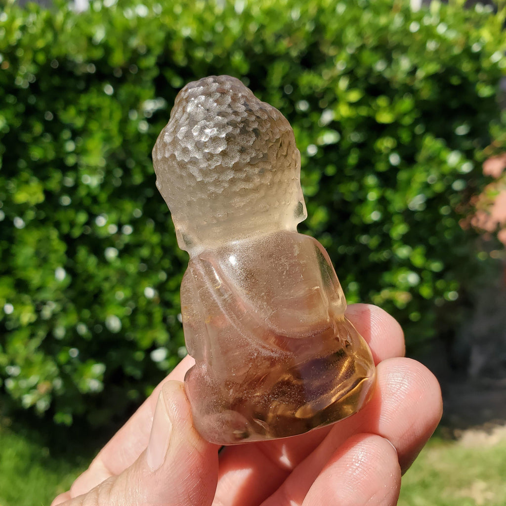 Smoky Quartz Buddha 2.60" tall - Grounding, Protective - Smokey Quartz Carved Buddha Stone Healing Crystals Gemstones
