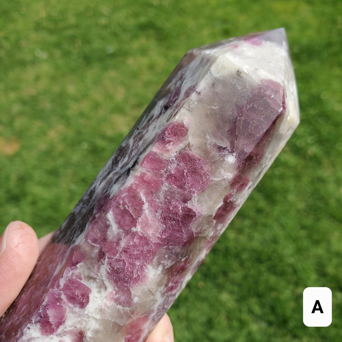 Big Unicorn Tower 7.75" - Helps with Transitions, Calm, Emotional Healing - Pink Tourmaline, Lepidolite, Smoky Quartz, Cleavelandite