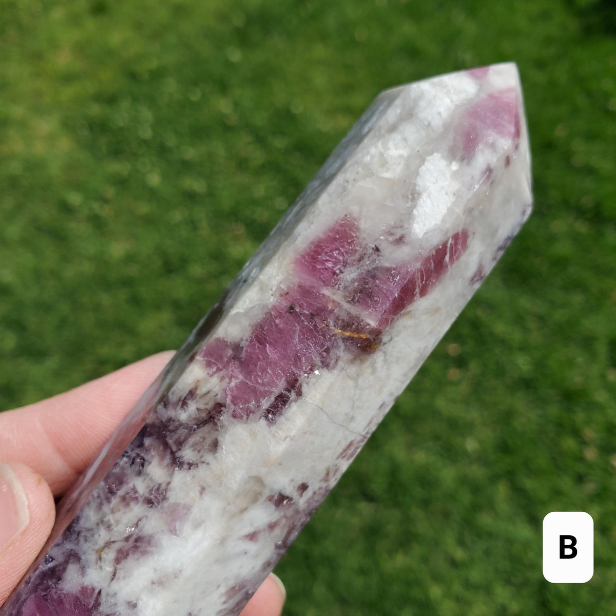 Big Unicorn Tower 7.75" - Helps with Transitions, Calm, Emotional Healing - Pink Tourmaline, Lepidolite, Smoky Quartz, Cleavelandite