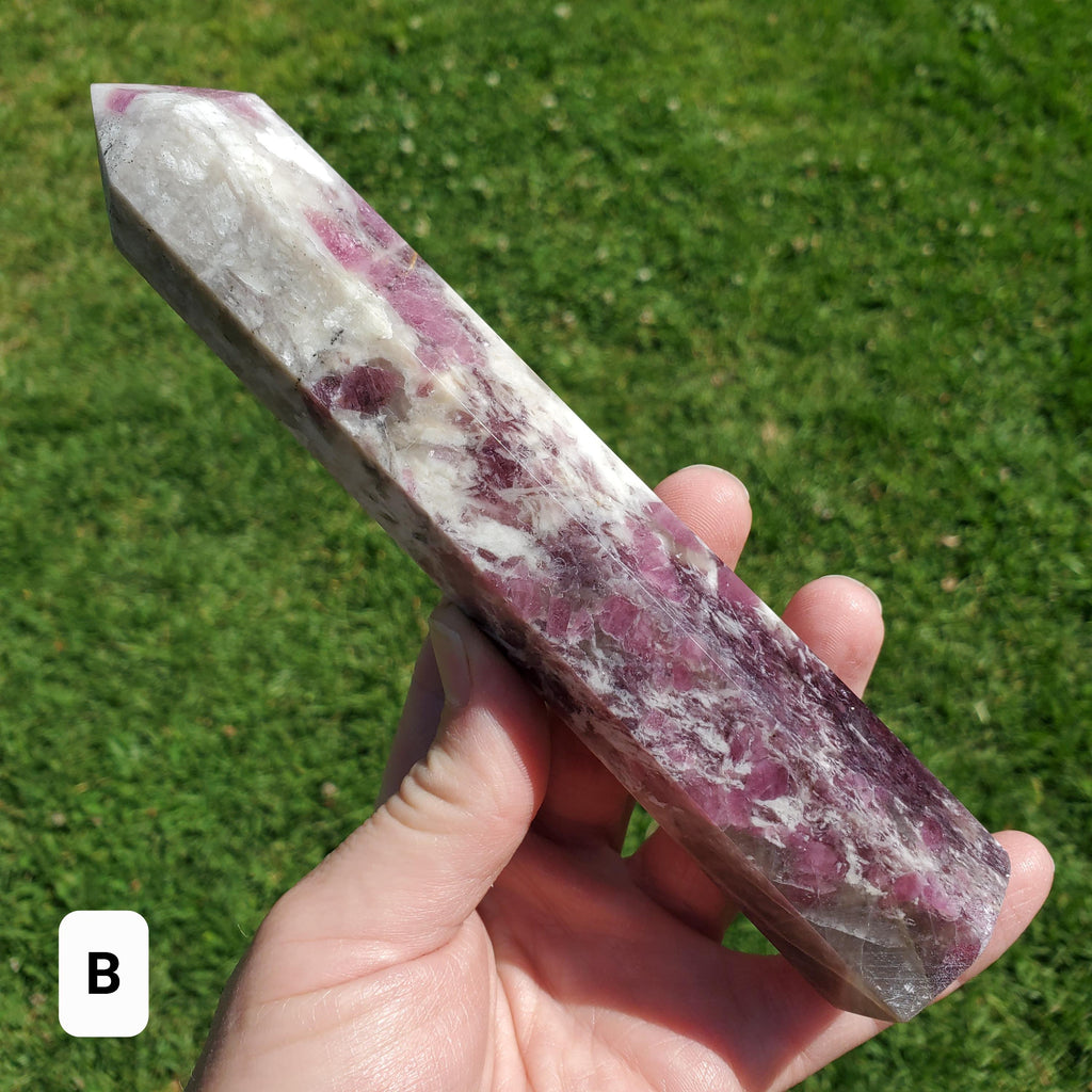 Big Unicorn Tower 7.75" - Helps with Transitions, Calm, Emotional Healing - Pink Tourmaline, Lepidolite, Smoky Quartz, Cleavelandite