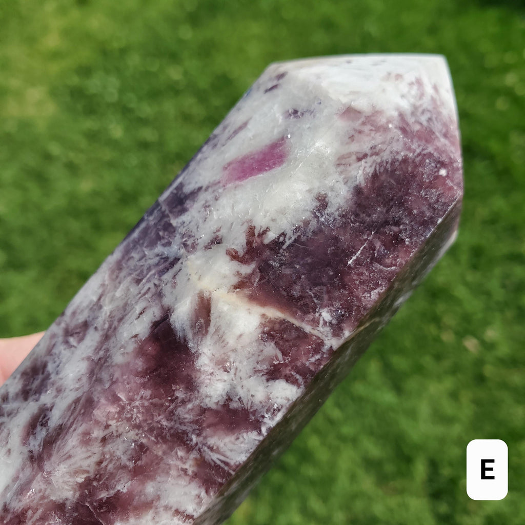 Big Unicorn Tower 7.75" - Helps with Transitions, Calm, Emotional Healing - Pink Tourmaline, Lepidolite, Smoky Quartz, Cleavelandite