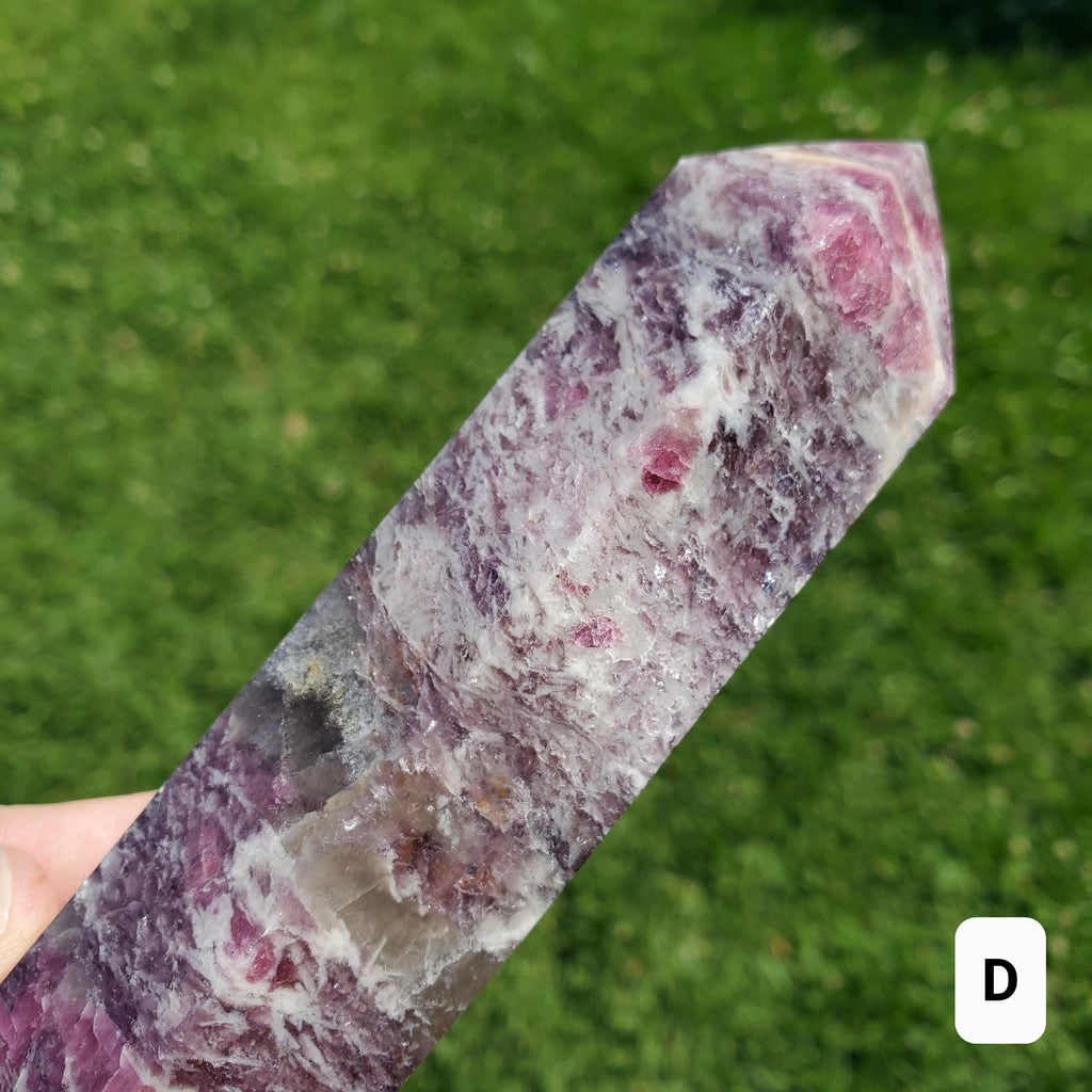Big Unicorn Tower 7.75" - Helps with Transitions, Calm, Emotional Healing - Pink Tourmaline, Lepidolite, Smoky Quartz, Cleavelandite