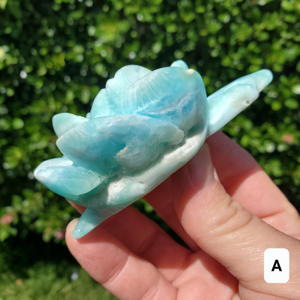 Hemimorphite Rose - The Stone of Empathy, Helps You Communicate With Others, Soothes Anxiety - Blue Flower Crystal Ocean Stone